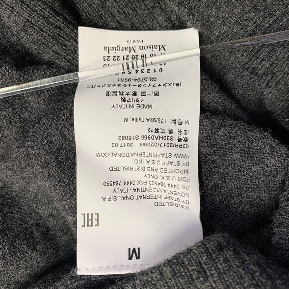 MAISON MARGIELA Size M Grey Brown Wool Suede Elbow Patches Sweater - Picture 11 of 12